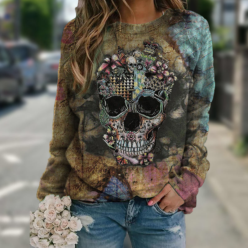 Skull print sweatshirt