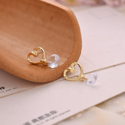 Love Me Heart & Stone Drop Earrings