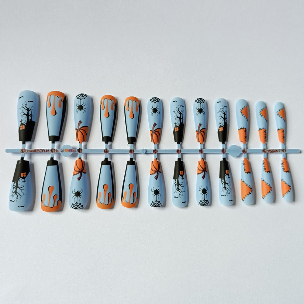 Pumpkins, Spiders, Ghost Face Halloween Press On Nails