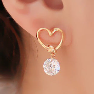 Love Me Heart & Stone Drop Earrings