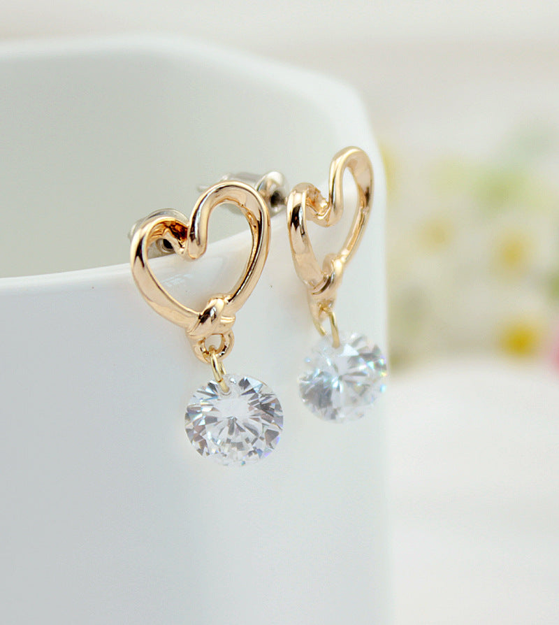 Love Me Heart & Stone Drop Earrings