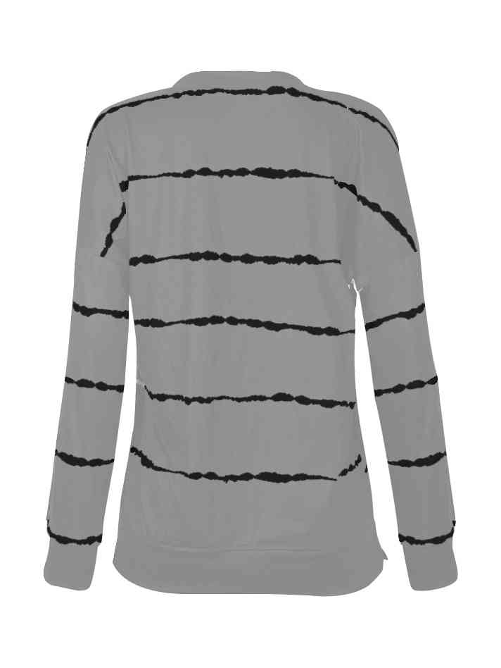 Striped Round Neck Sweatshirt