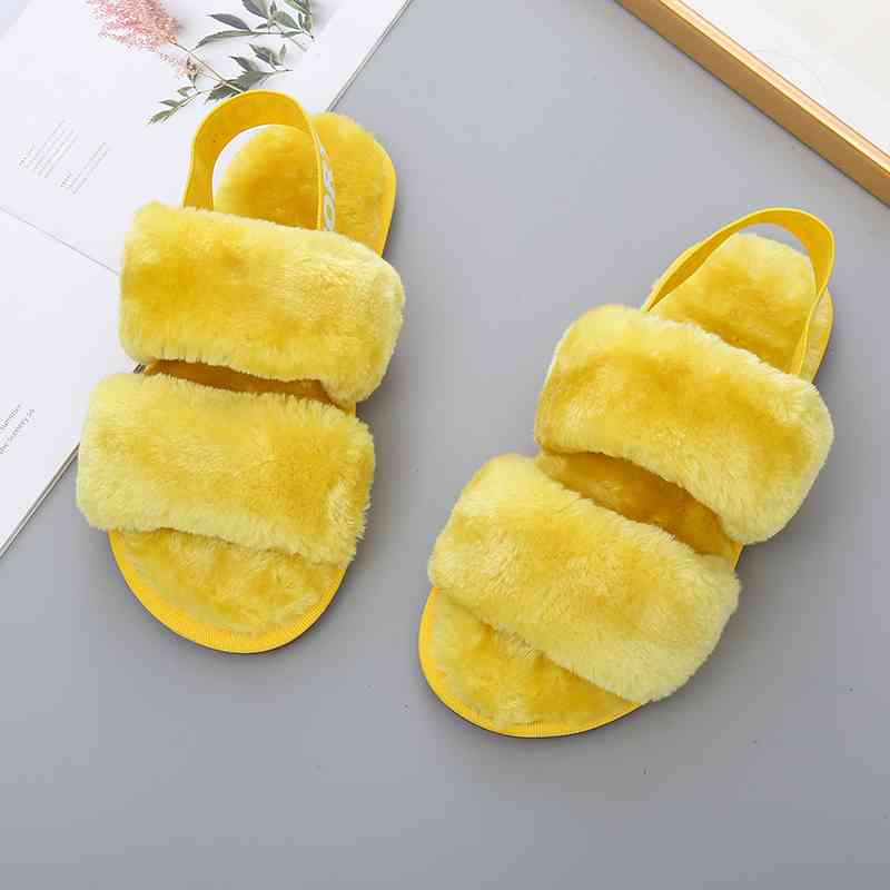 Furry Open Toe Slippers