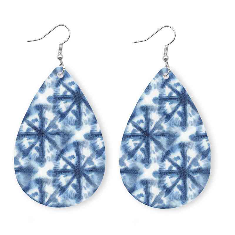 Printed Boho Teardrop Earrings