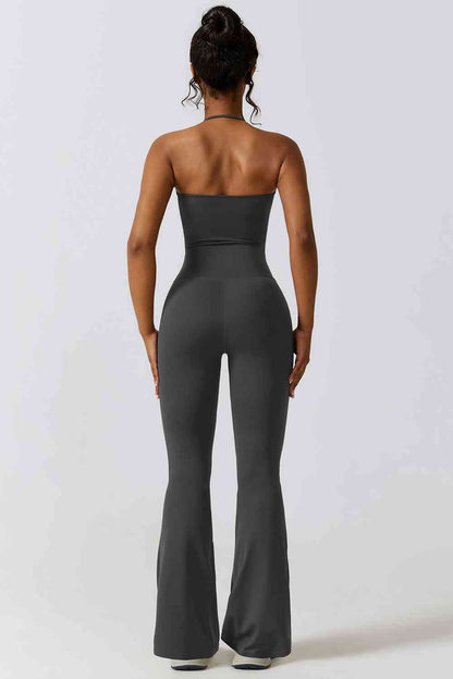 Halter Neck Flare Sport Jumpsuit