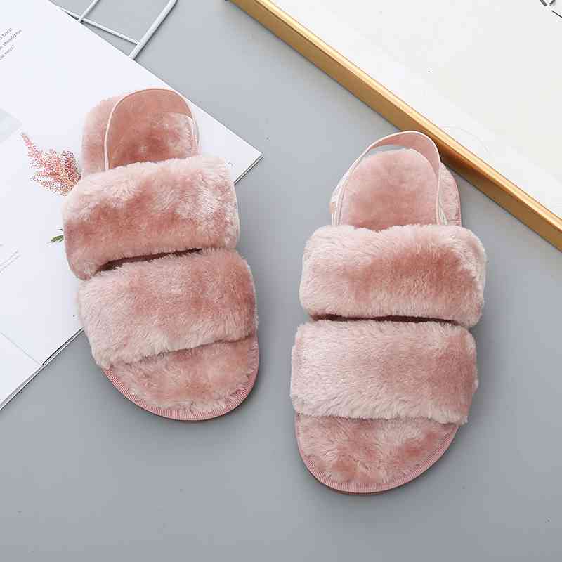 Furry Open Toe Slippers