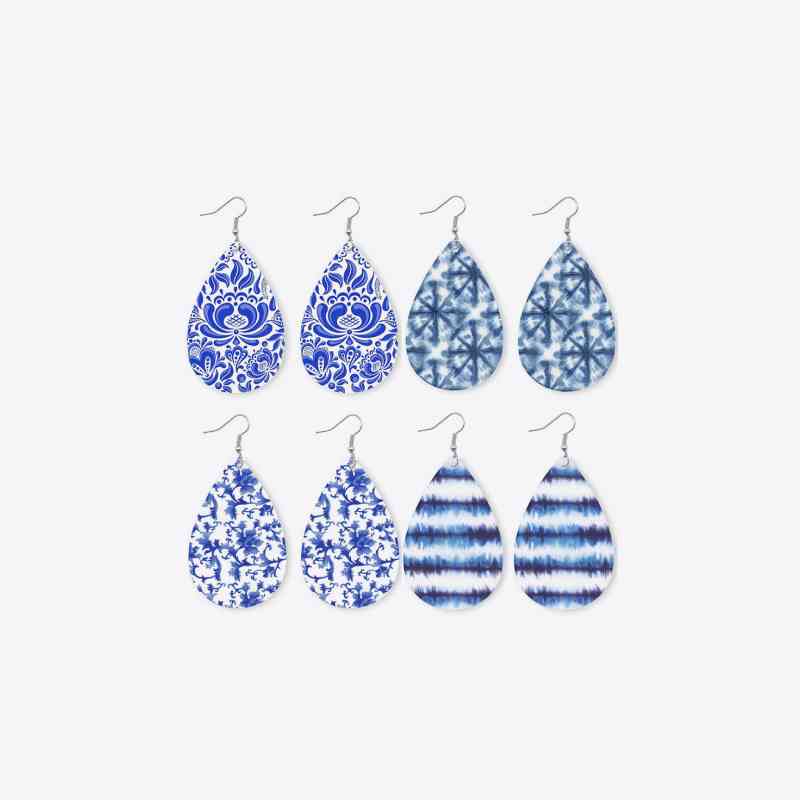 Printed Boho Teardrop Earrings