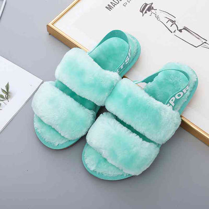 Furry Open Toe Slippers