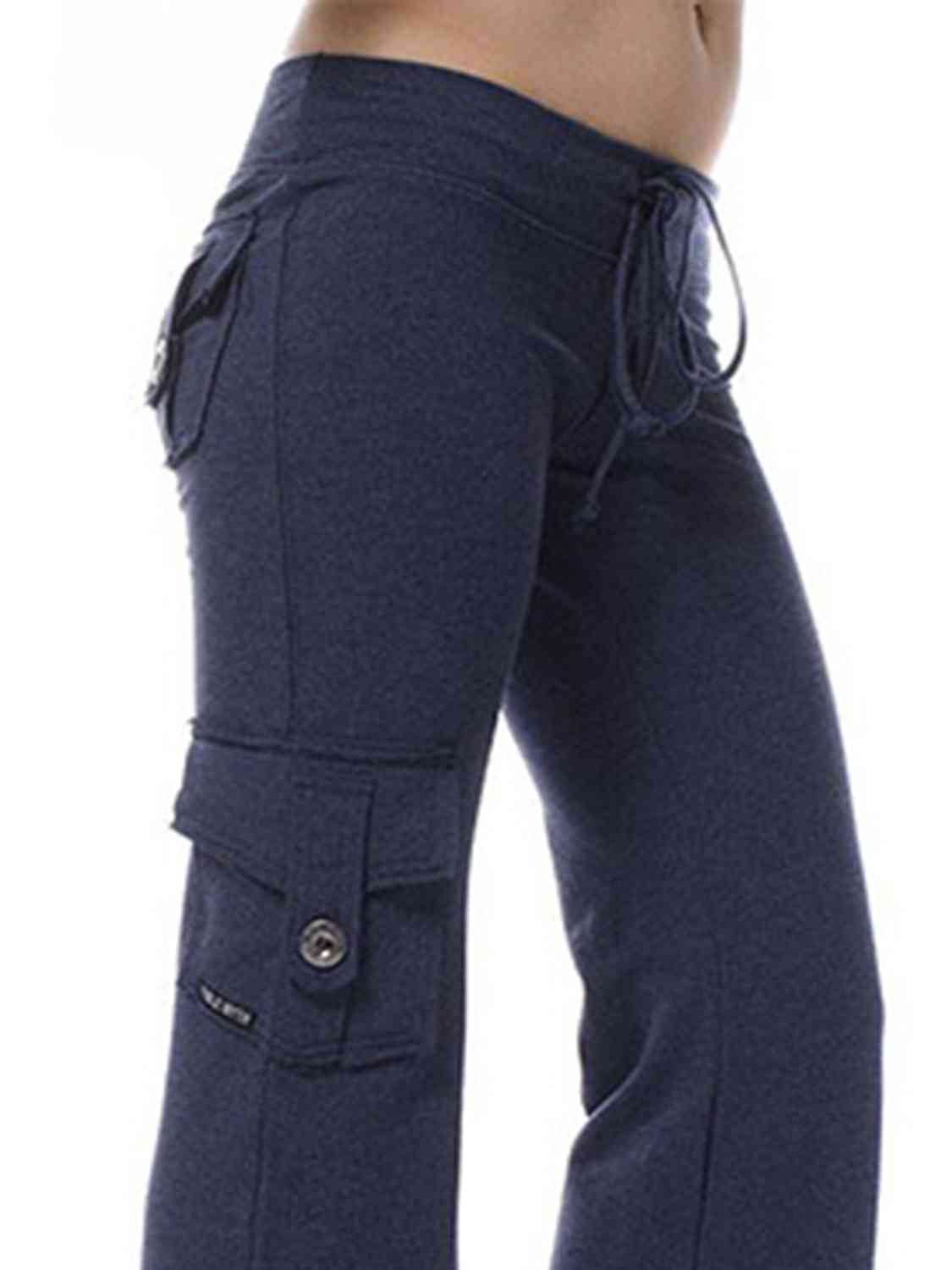 Mid Waist Pants with Pockets