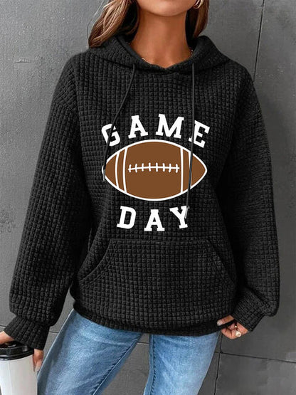 Full Size GAME DAY Graphic Drawstring Hoodie