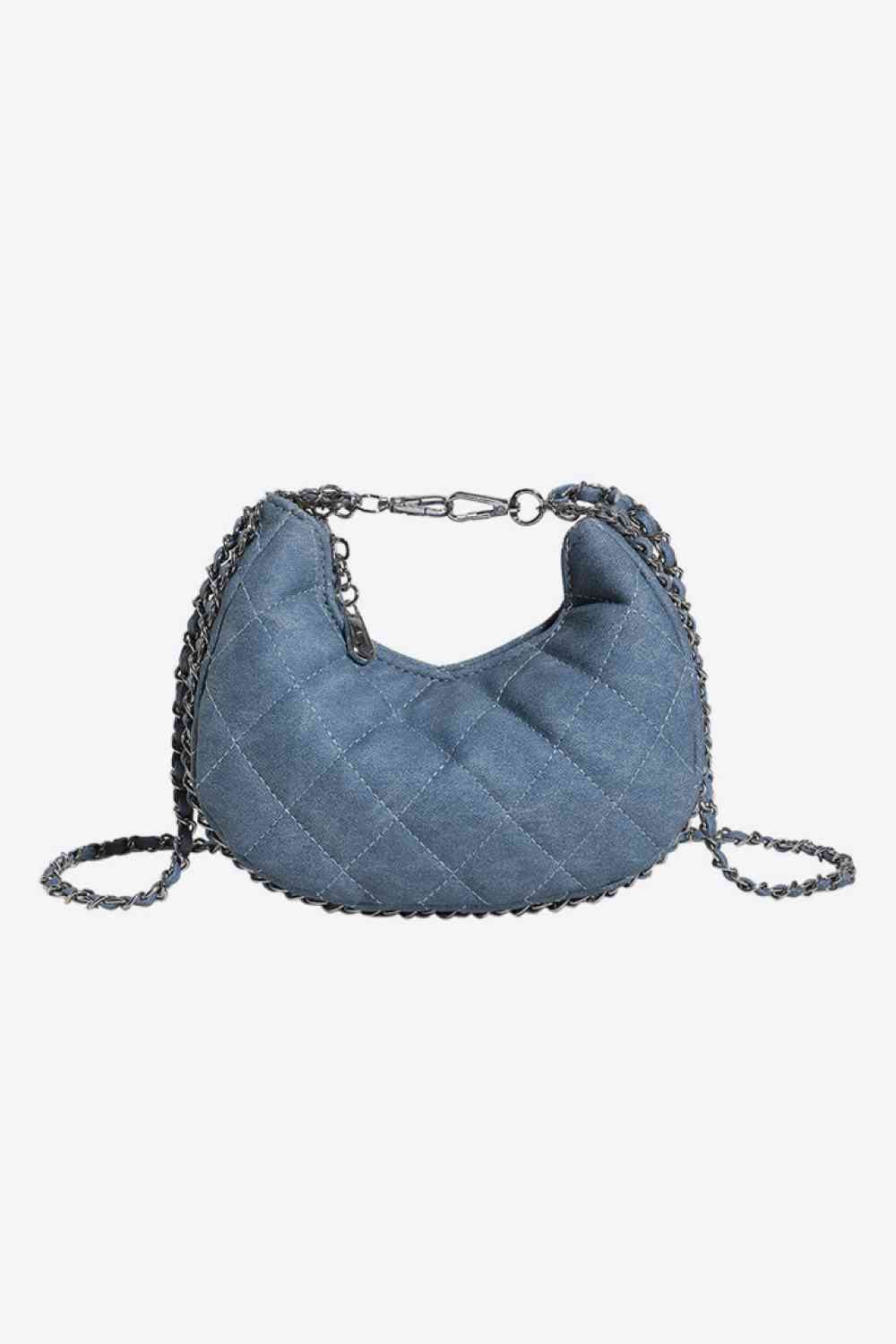 PU Leather Handbag with Chain Detail