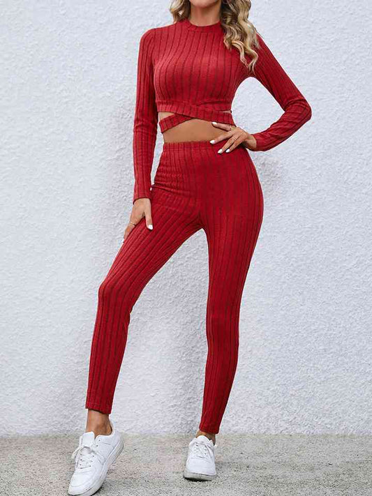 set, activewear, red, leggings